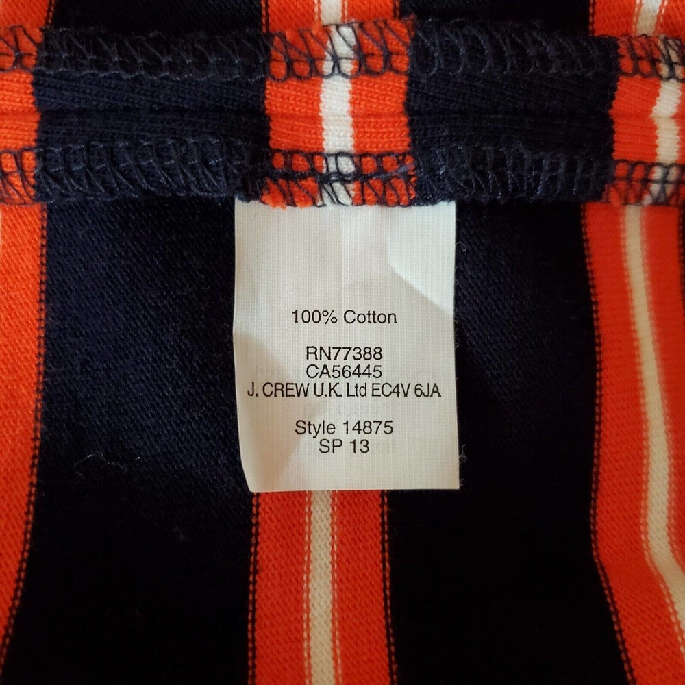 SOLD ~ J Crew Factory Blazer Women XSmall Navy Orange Striped Collar Pockets XS - Picture 7 of 11